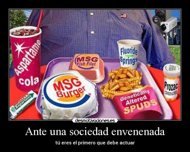 carteles sociedad glutamato monosodico aspartamo mcdonald prozac desmotivaciones