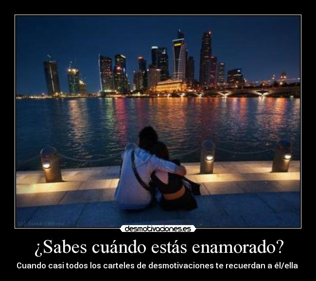 ¿Sabes cuándo estás enamorado? - Cuando casi todos los carteles de desmotivaciones te recuerdan a él/ella 