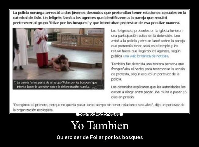Yo Tambien - Quiero ser de Follar por los bosques