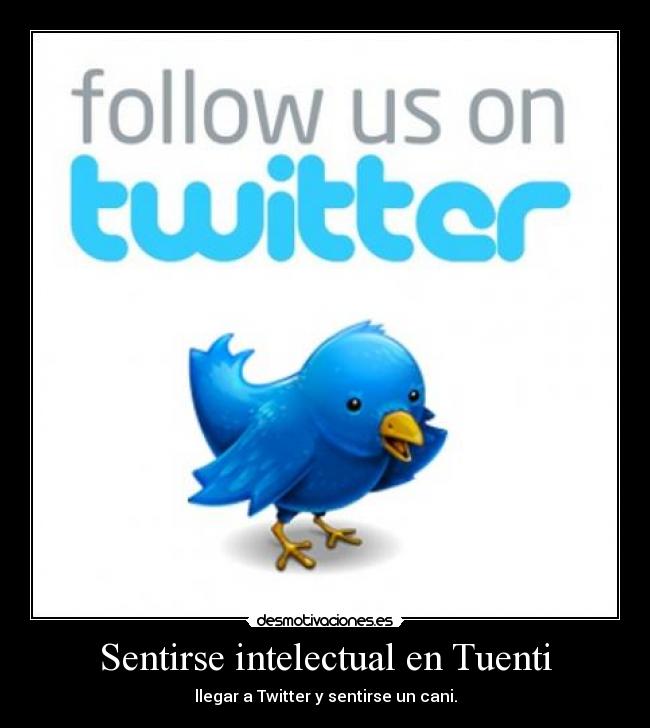 Sentirse intelectual en Tuenti - llegar a Twitter y sentirse un cani.