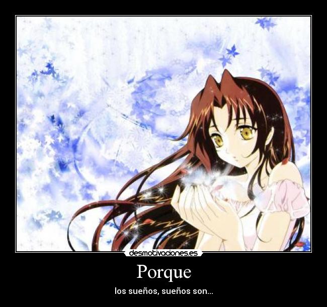 Porque - los sueños, sueños son...