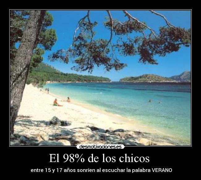 El 98% de los chicos - entre 15 y 17 años sonríen al escuchar la palabra VERANO