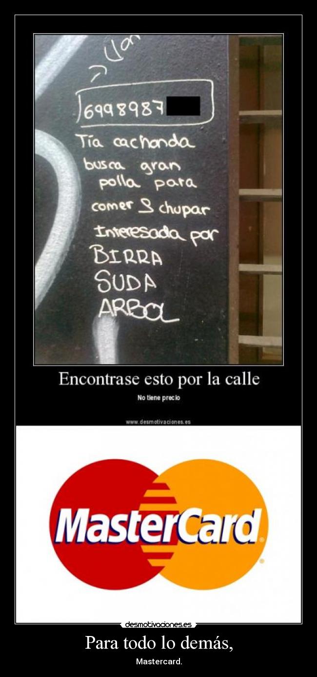 carteles para todo lo demas mastercard desmotivaciones