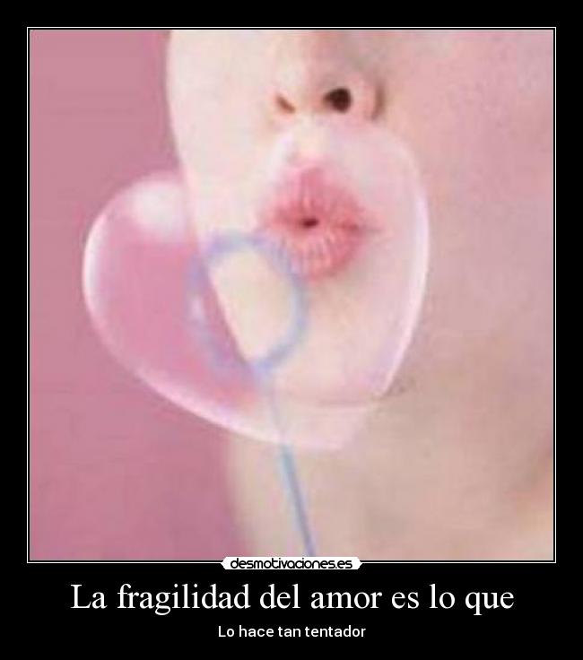 La fragilidad del amor es lo que - 
