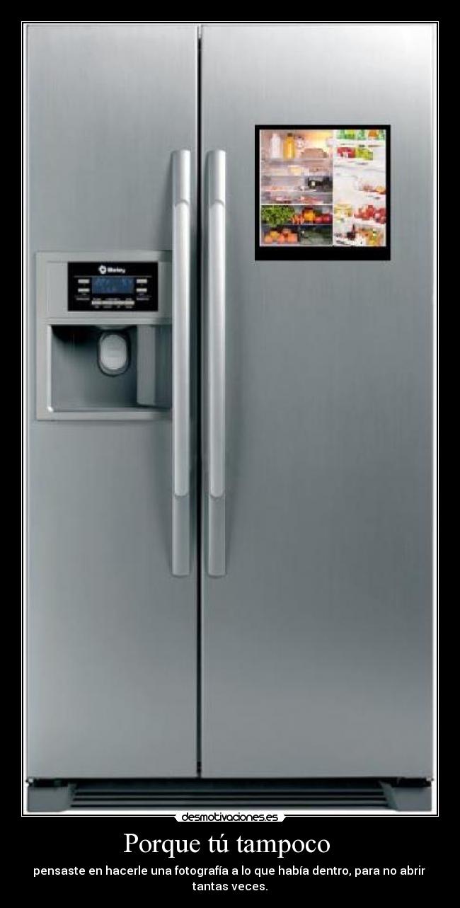 Porque tú tampoco  - pensaste en hacerle una fotografía a lo que había dentro, para no abrir 
tantas veces.