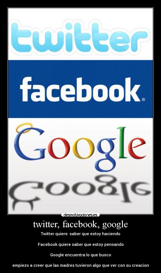 twitter, facebook, google -