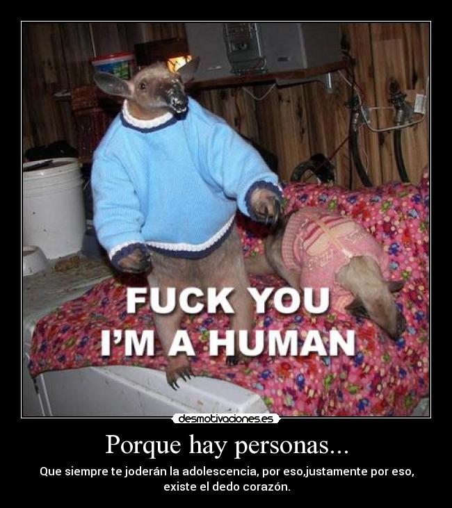 Porque hay personas... - Que siempre te joderán la adolescencia, por eso,justamente por eso,
existe el dedo corazón.