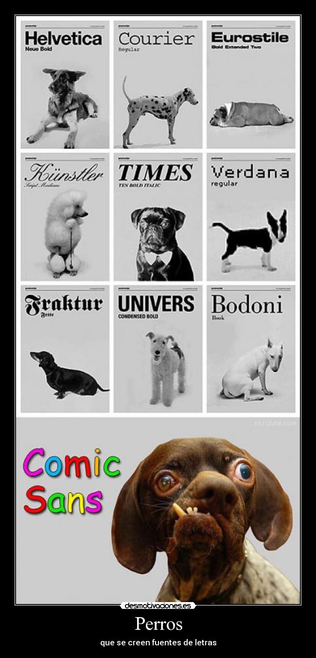 Perros - que se creen fuentes de letras