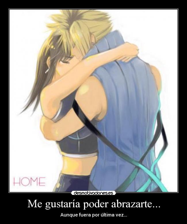 carteles abrazar cloud tifa final fantasy vii desmotivaciones