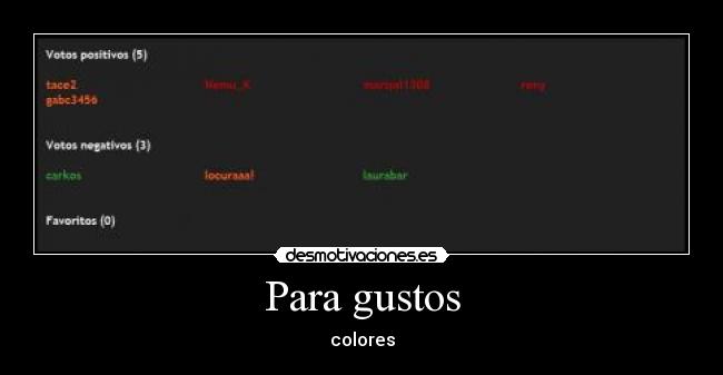 Para gustos - colores