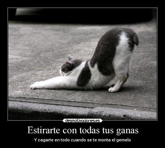 Estirarte con todas tus ganas -