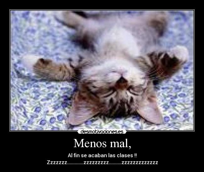 Menos mal, - Al fin se acaban las clases !!
Zzzzzzz.............zzzzzzzzz..........zzzzzzzzzzzzz