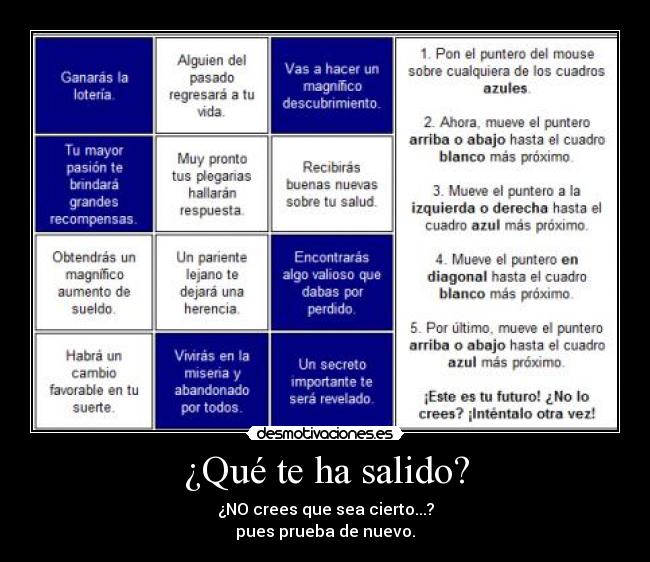 ¿Qué te ha salido? - ¿NO crees que sea cierto...?
pues prueba de nuevo.
