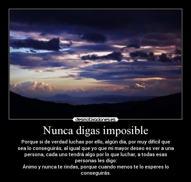 Nunca digas imposible -