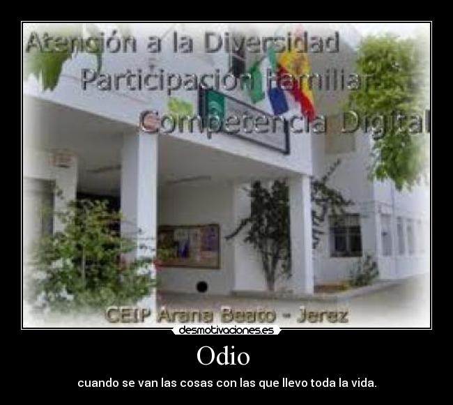 Odio  - cuando se van las cosas con las que llevo toda la vida.