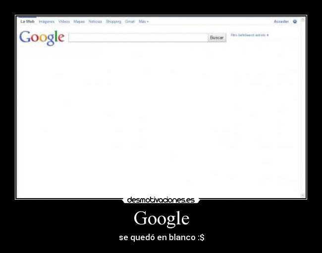 Google - se quedó en blanco :$
