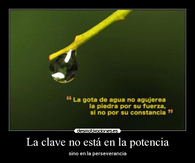 La clave no está en la potencia -