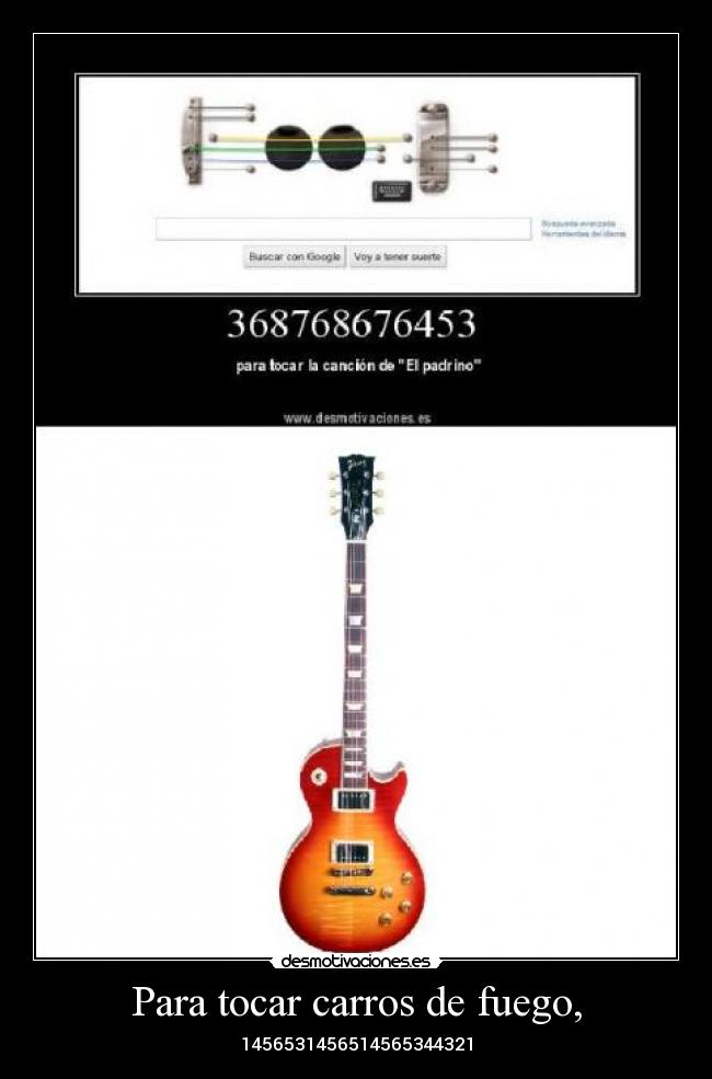 Para tocar carros de fuego, - 1456531456514565344321