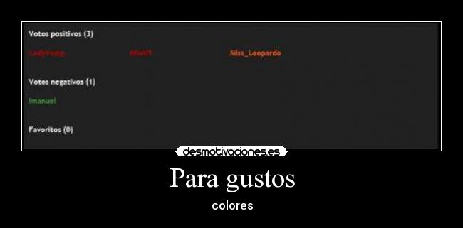 Para gustos - colores