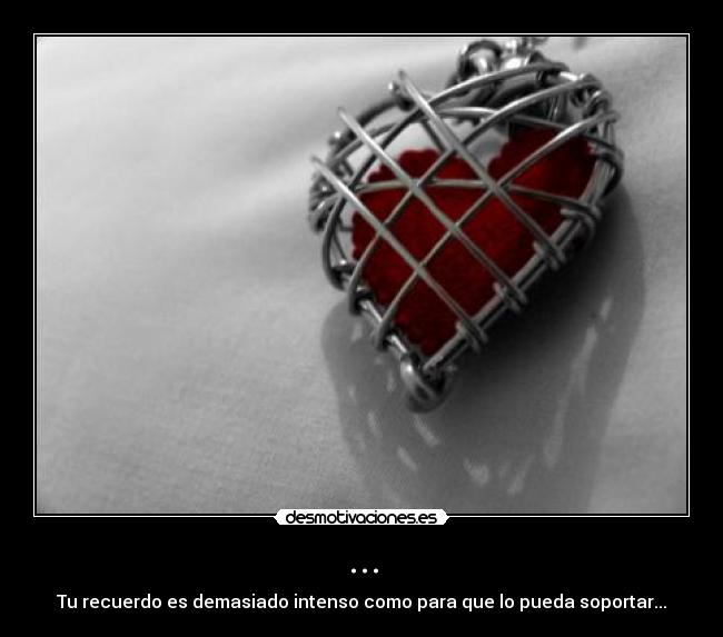 ... - Tu recuerdo es demasiado intenso como para que lo pueda soportar...