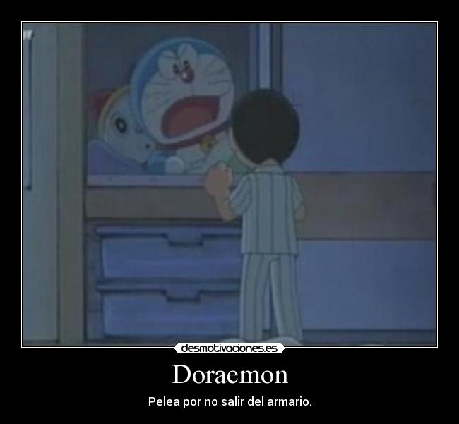 Doraemon - Pelea por no salir del armario.