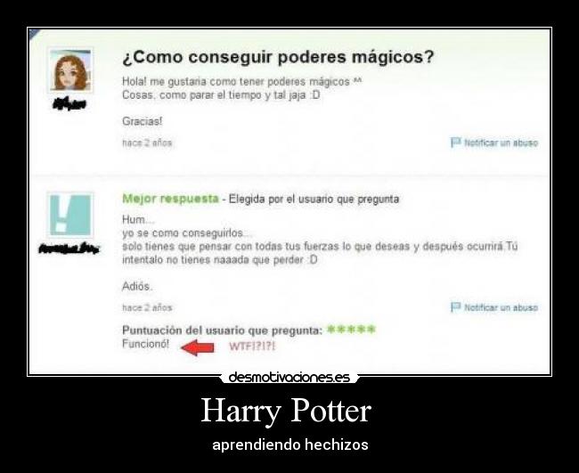 carteles harry potter yahoo respuestas desmotivaciones