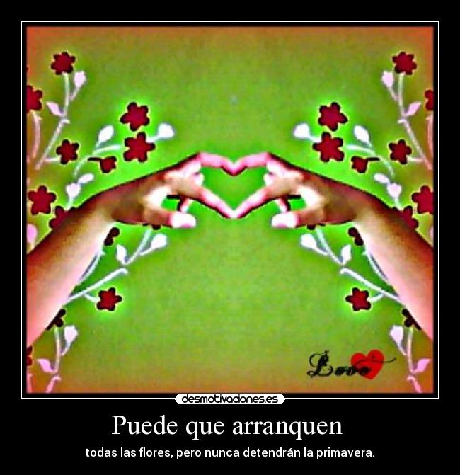 Puede que arranquen  - todas las flores, pero nunca detendrán la primavera.