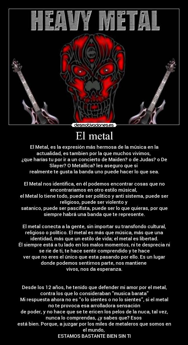 carteles metal orgullo vida identidad pasion desmotivaciones