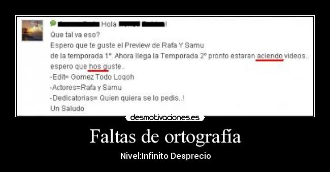 Faltas de ortografía -