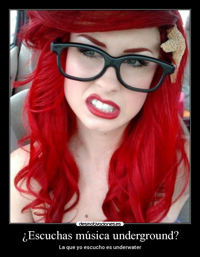 carteles musica ariel hipster sirenita gafapasta gafas desmotivaciones