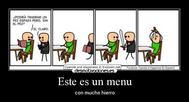 Este es un menu - con mucho hierro