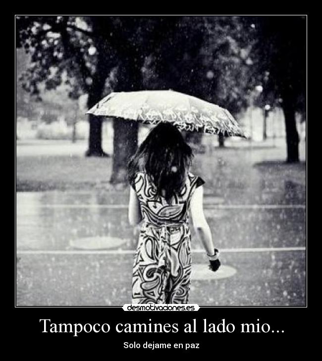 Tampoco camines al lado mio... - Solo dejame en paz