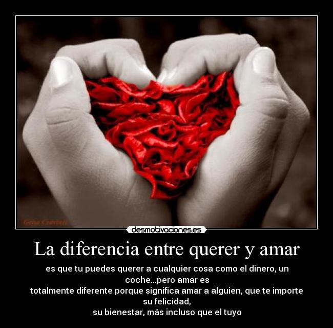 La diferencia entre querer y amar - 