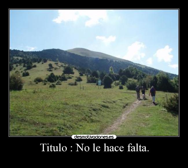 Titulo : No le hace falta. -