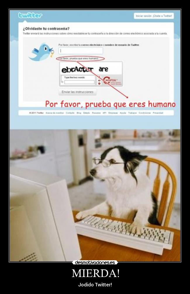MIERDA! - Jodido Twitter!