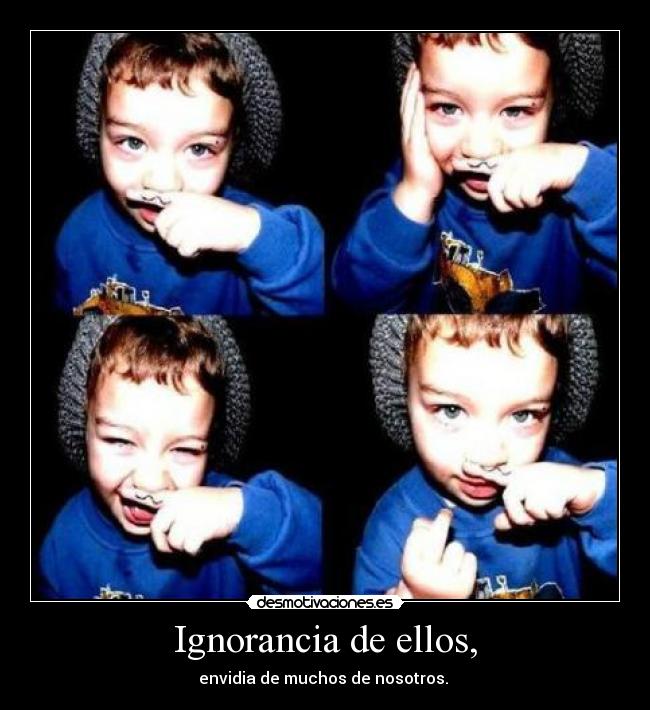 Ignorancia de ellos, - envidia de muchos de nosotros.