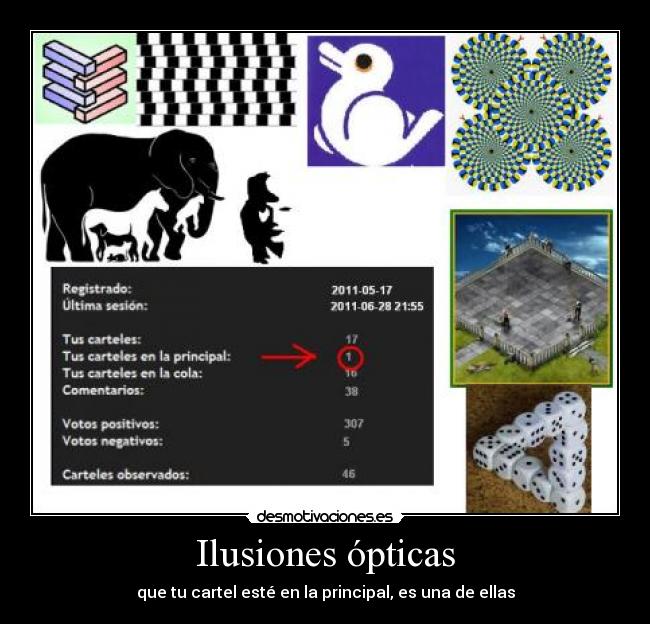 Ilusiones ópticas - que tu cartel esté en la principal, es una de ellas