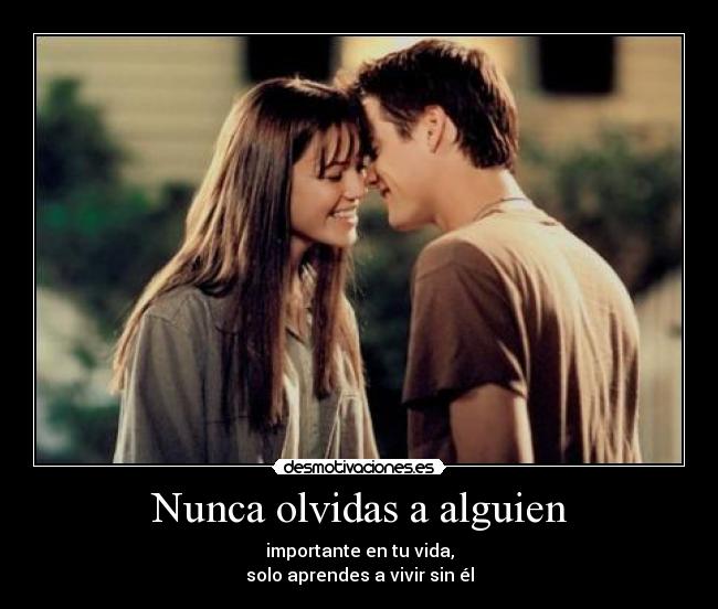 Nunca olvidas a alguien - importante en tu vida,
solo aprendes a vivir sin él