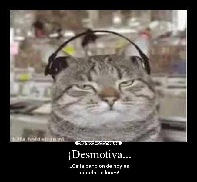 ¡Desmotiva... - ...Oir la cancion de hoy es
sabado un lunes!