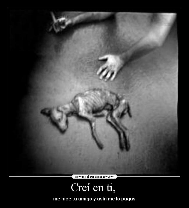 Creí en ti, - me hice tu amigo y asín me lo pagas.