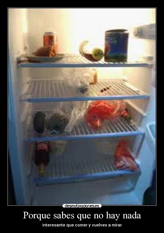 Porque sabes que no hay nada - interesante que comer y vuelves a mirar