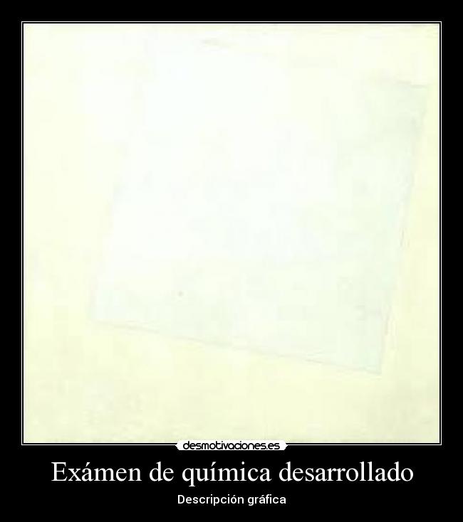 Exámen de química desarrollado - Descripción gráfica