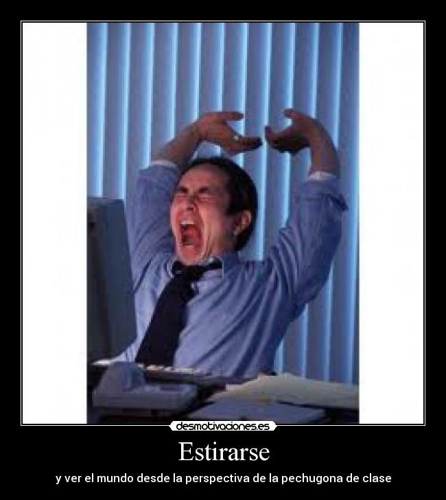 Estirarse - y ver el mundo desde la perspectiva de la pechugona de clase