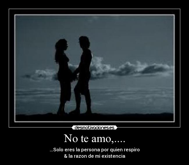 No te amo,.... - ...Solo eres la persona por quien respiro
& la razon de mi existencia