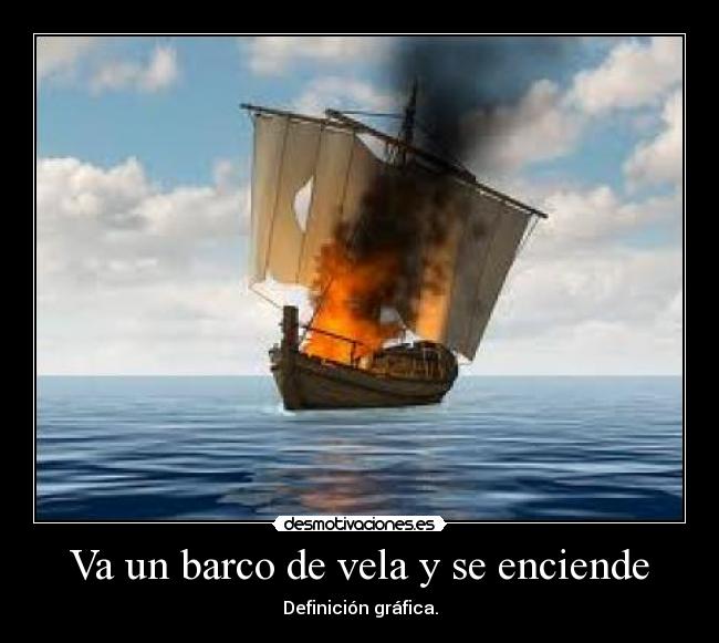 Va un barco de vela y se enciende - Definición gráfica.