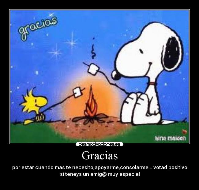 Gracias - por estar cuando mas te necesito,apoyarme,consolarme... votad positivo
si teneys un amig@ muy especial