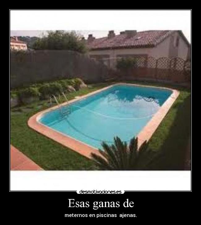 Esas ganas de - meternos en piscinas ajenas.