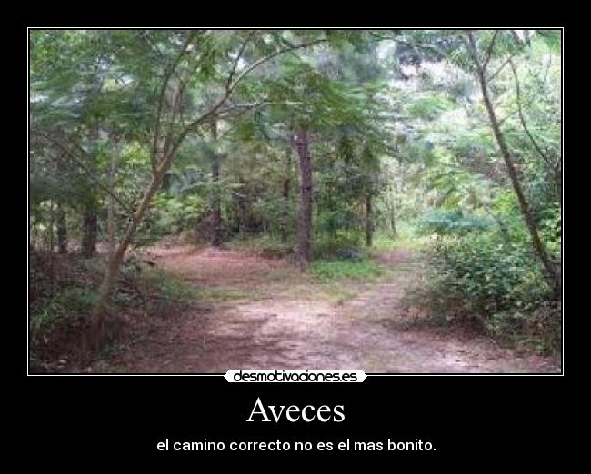 Aveces - el camino correcto no es el mas bonito.