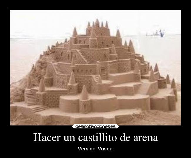 Hacer un castillito de arena -