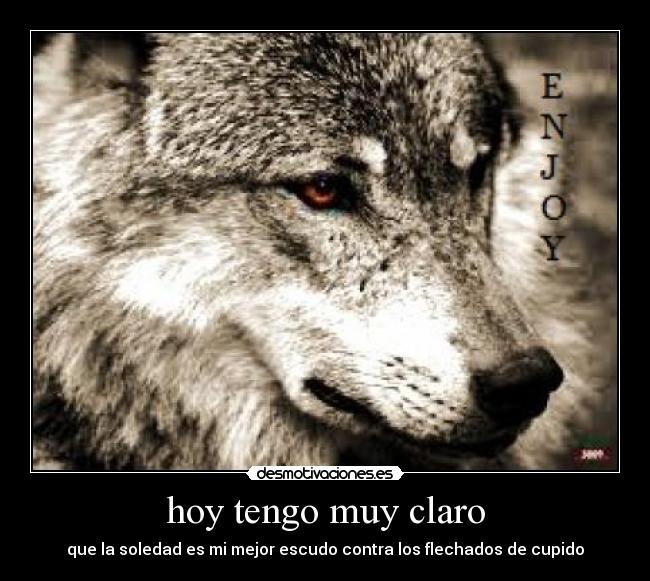 hoy tengo muy claro - que la soledad es mi mejor escudo contra los flechados de cupido